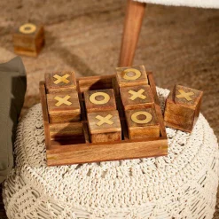 Objet Déco|ATMOSPHERA Jeu de Morpion en Bois