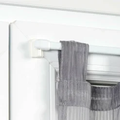 Tringle Voilage Et Support|LUANCE Kit de 2 tringles extensibles ovales (60 à 80 cm) Blanc