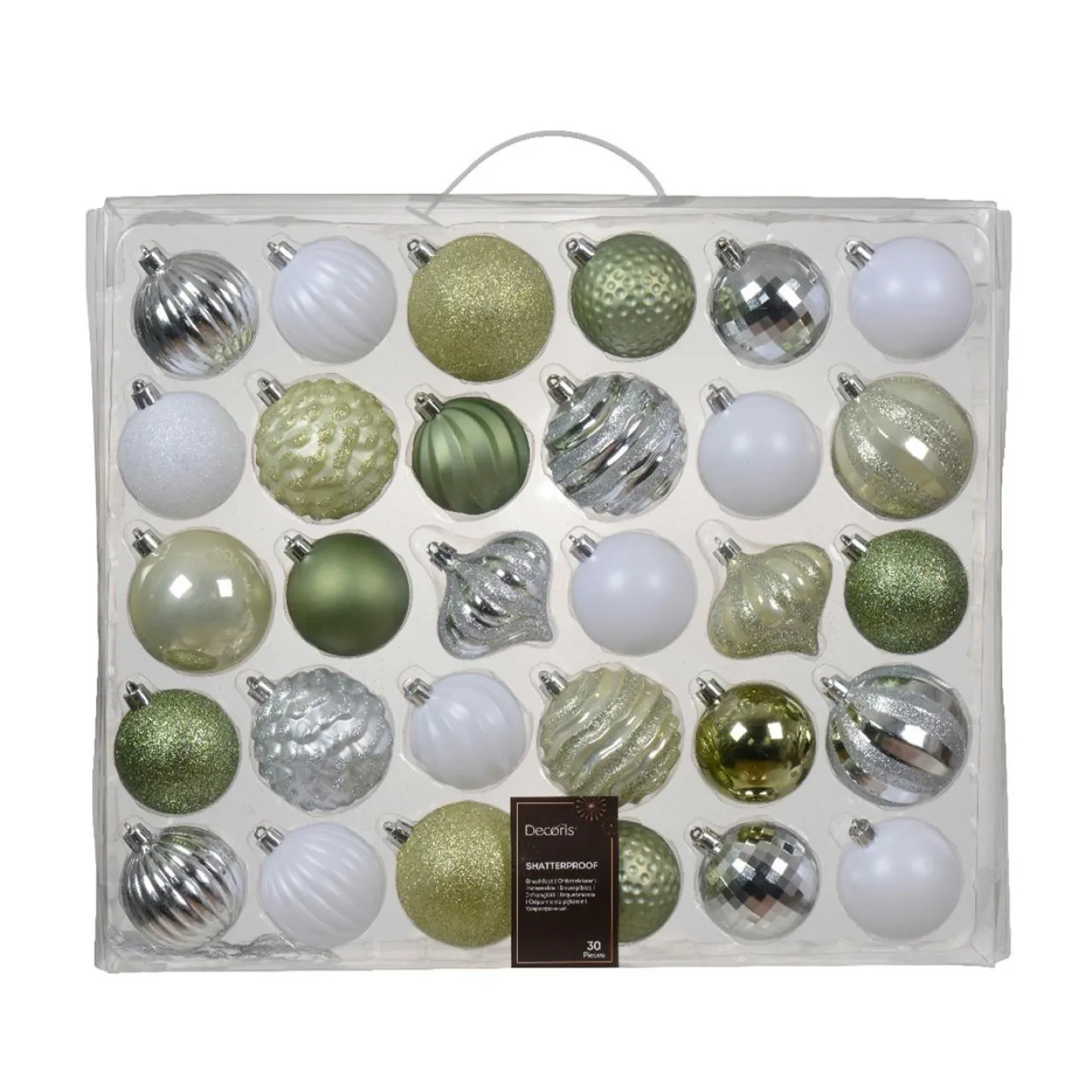 Boule De Noël|KAEMINGK Kit de décoration de sapin de Noël Agéna Menthe blanche, blanc et argent Vert menthe