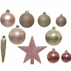 Boule De Noël|KAEMINGK Kit de décoration de sapin de Noël Novae multi Rose poudré/Perle/ Vieux rose