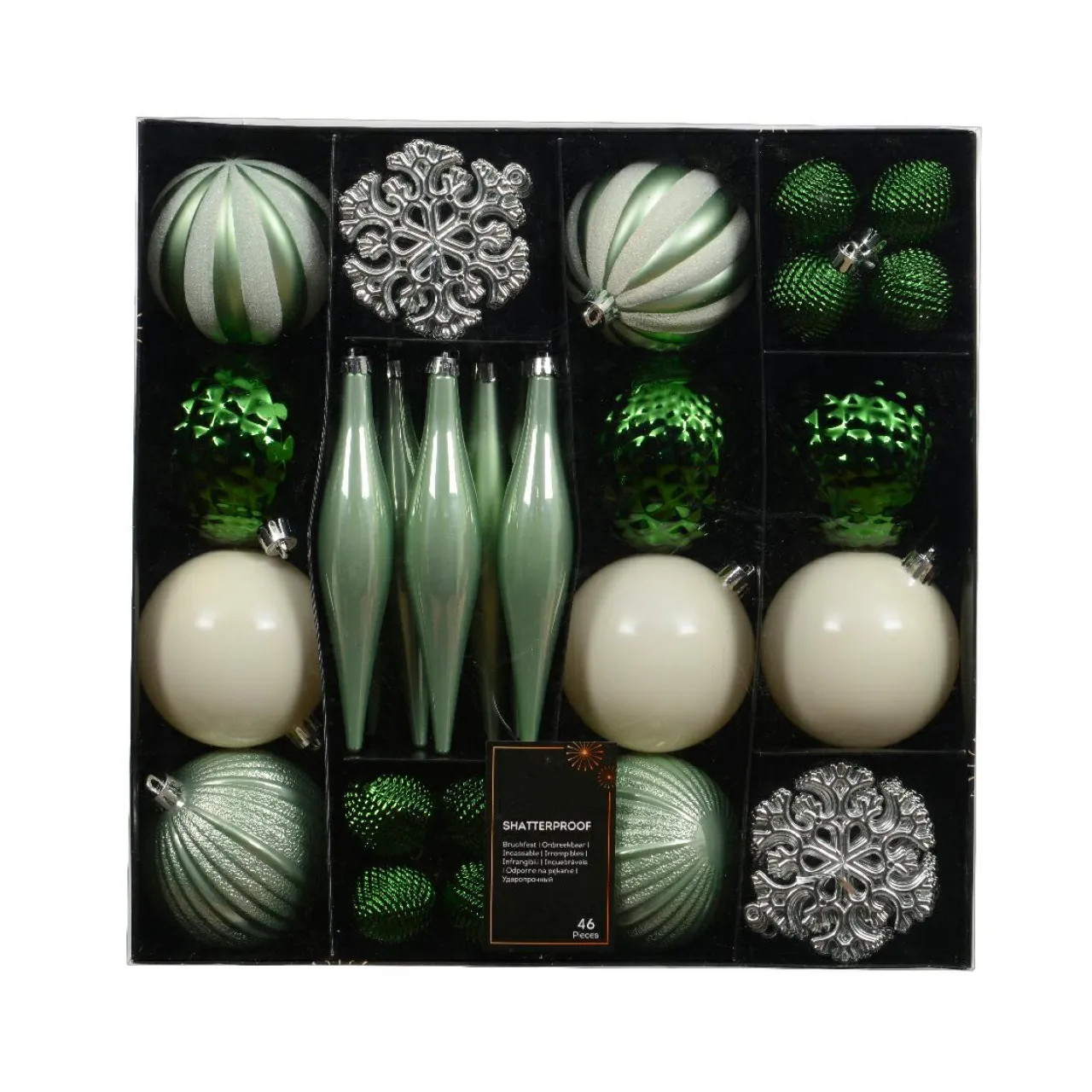 Boule De Noël|KAEMINGK Kit de décoration de sapin de Noël Christmas et blanc laine Vert matcha