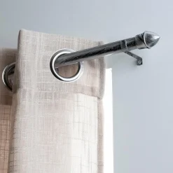 Tringle Voilage Et Support|LUANCE Kit de tringle extensible (85 à 135 cm) Bistrot et noir Argent