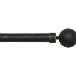 Tringle Plafond|Tringle À Rideau, Barre Et Support|LUANCE Kit de tringle rideau extensible (L210 - L380 cm / D28 mm) Gaïa Noir et Or