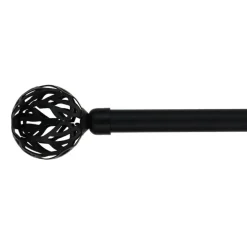 Tringle À Rideau, Barre Et Support|LUANCE Kit de tringle rideau extensible (L210 - L380 cm / D19 mm) Vintage mat Noir