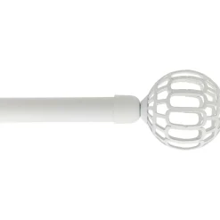 Tringle Plafond|Tringle À Rideau, Barre Et Support|LUANCE Kit de tringle rideau extensible (L120 - L210 cm / D19 mm) Facette mat Blanc