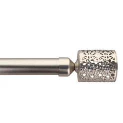 Tringle Plafond|Tringle À Rideau, Barre Et Support|LUANCE Kit de tringle rideau extensible (L210 - L380 cm / D28 mm) Photophore Argent