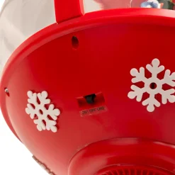 Personnage, Objet Grand Format|Déco Et Objet De Noël|JJA Lampadaire de Noël illuminé et animé (H150 cm) Boule Neige tombante Rouge