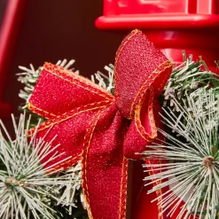 Personnage, Objet Grand Format|Déco Et Objet De Noël|KAEMINGK Lampadaire de Noël illuminé et animé 33 LED (H180 cm) Neige tombante Rouge