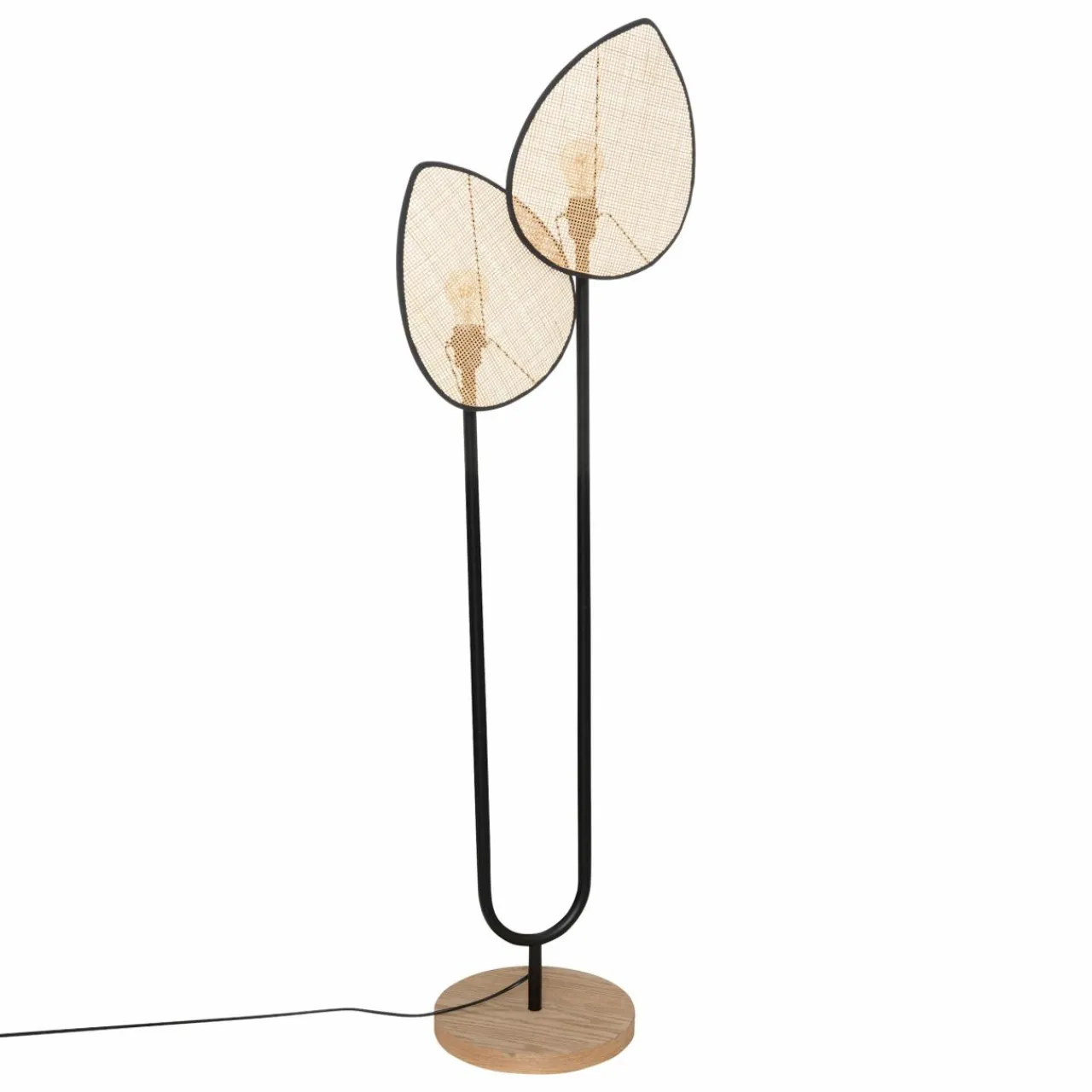 Lampadaire|ATMOSPHERA Lampadaire double en rotin (H143 cm) Olme Beige