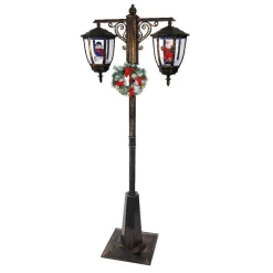 Déco Et Objet De Noël|Personnage, Objet Grand Format|KAEMINGK Lampadaire double illuminé 66 LED (H188 cm) Noël Magique Noir