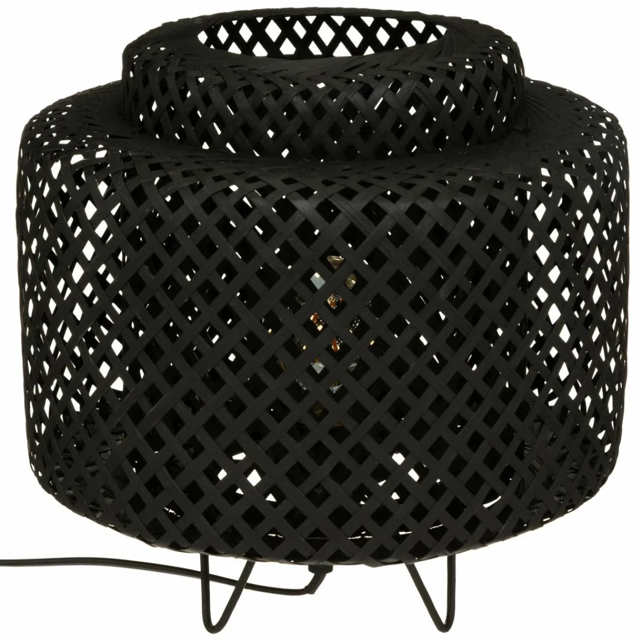 Lampe À Poser|ATMOSPHERA Lampe à poser bambou (H27 cm) Liby Noir