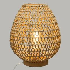 Lampe À Poser|ATMOSPHERA Lampe à poser bois et papier (H35,5 cm) Etel Naturel