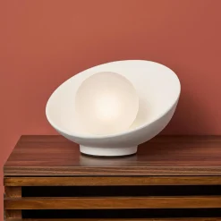 Lampe À Poser|OSTARIA Lampe à poser céramique (H17 cm) Nacre he Blanc