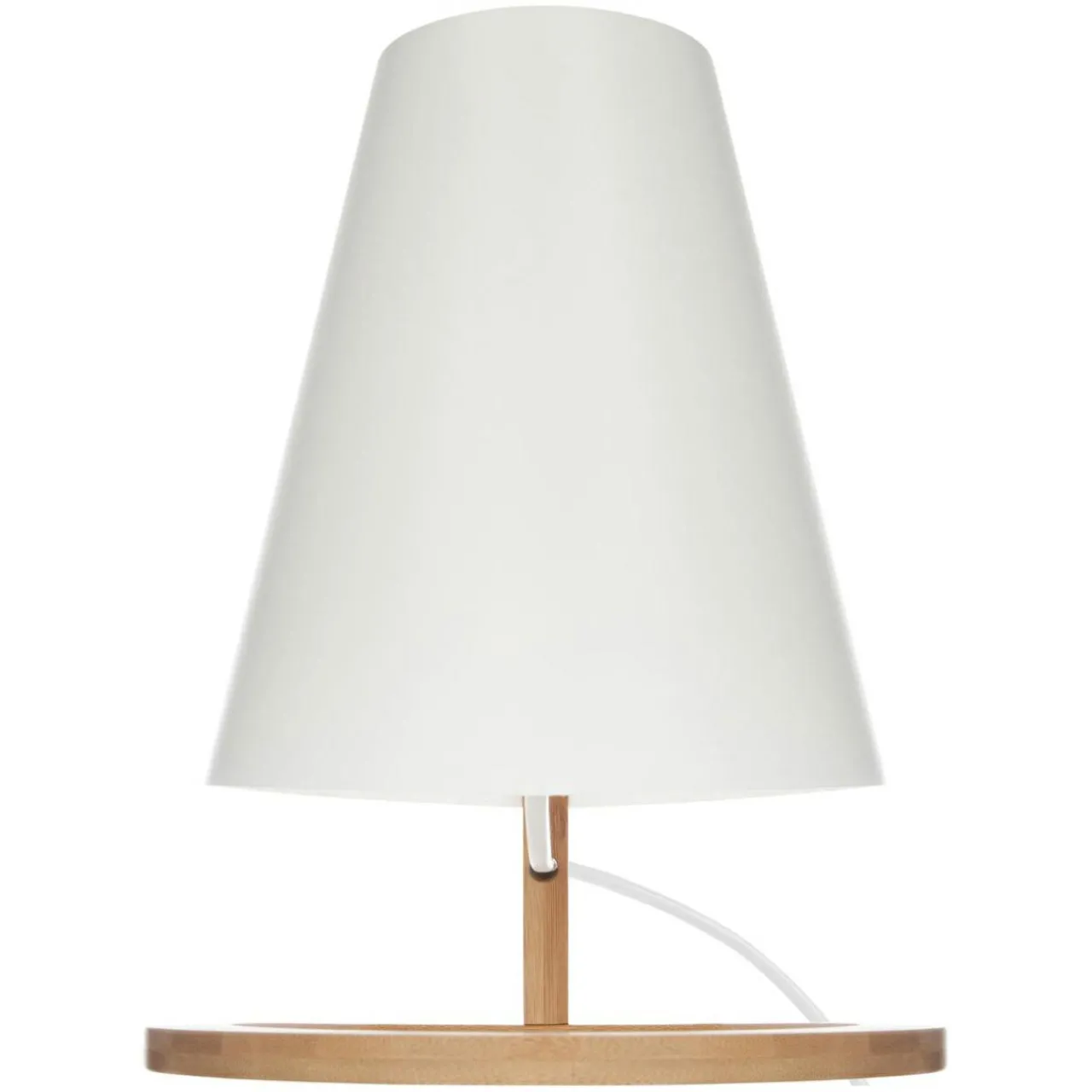Lampe À Poser|ATMOSPHERA Lampe à poser en bois (H26 cm) Roni he Blanc