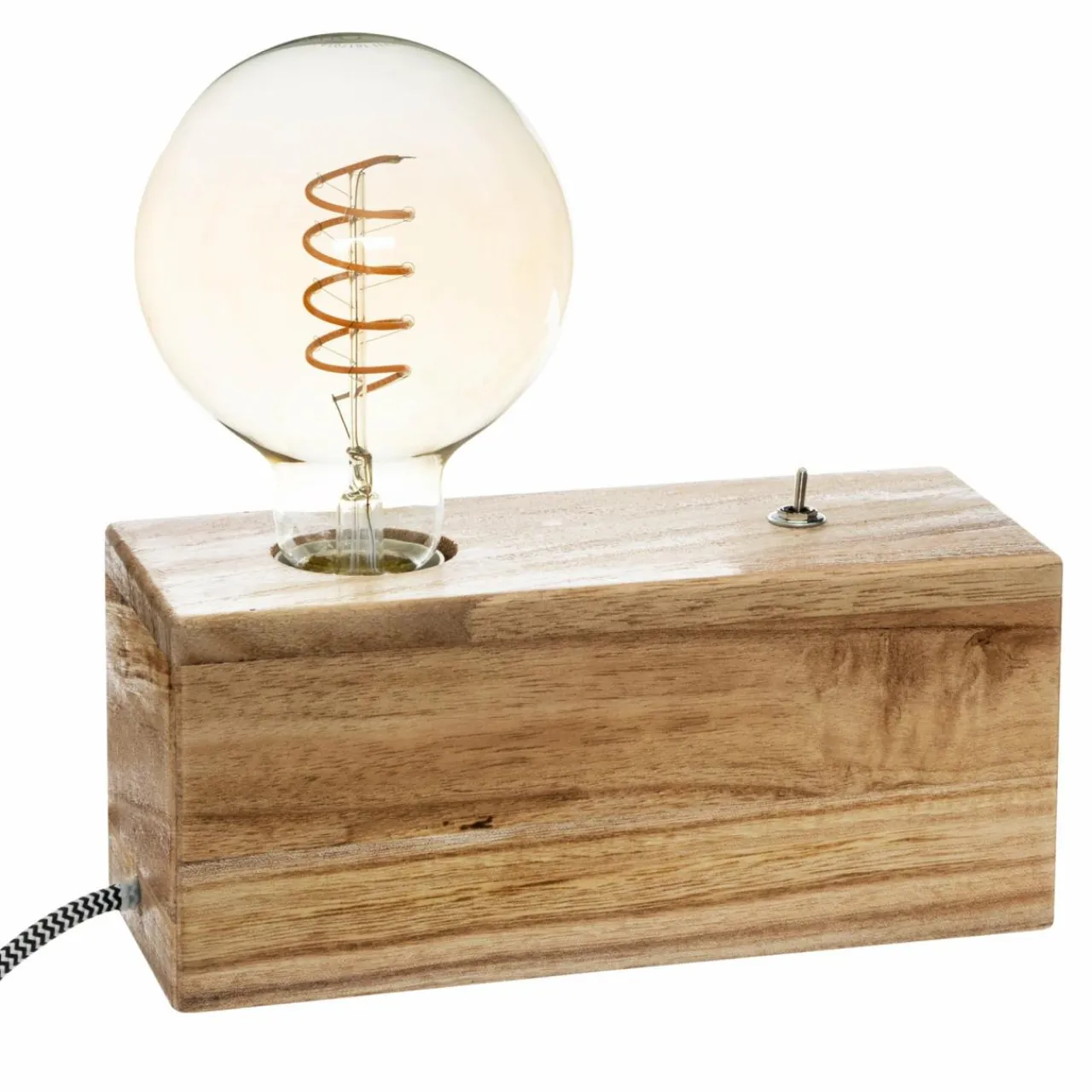 Lampe À Poser|ATMOSPHERA Lampe à poser en bois (H8 cm) Tibu Naturel