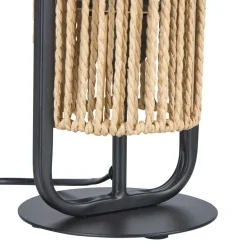 Lampe À Poser|OSTARIA Lampe à poser en Corde et Métal (H37 cm) Tanzanie et beige Noir