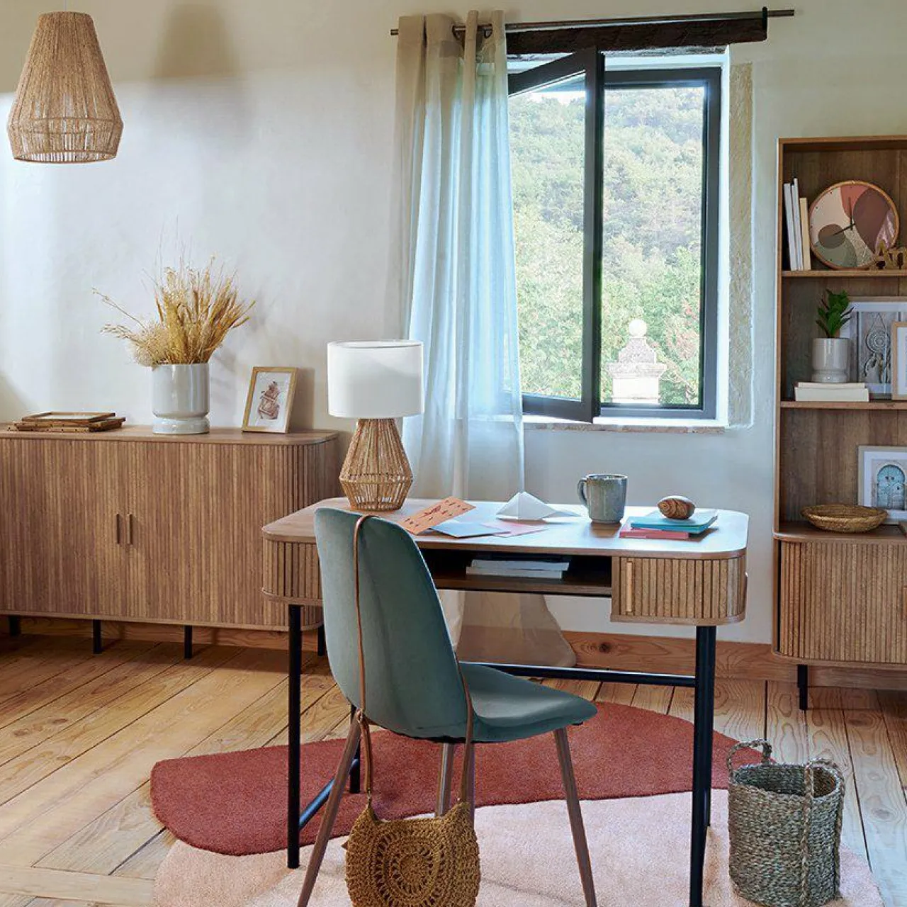 Lampe À Poser|ATMOSPHERA Lampe à poser en cordes (H40 cm) Lila le Naturel