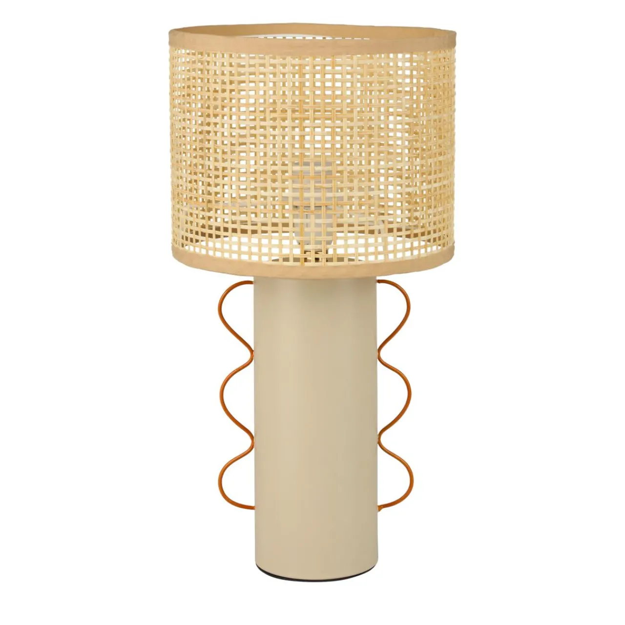 Lampe À Poser|OSTARIA Lampe à poser en métal et bambou (H35 cm) Amphore Beige