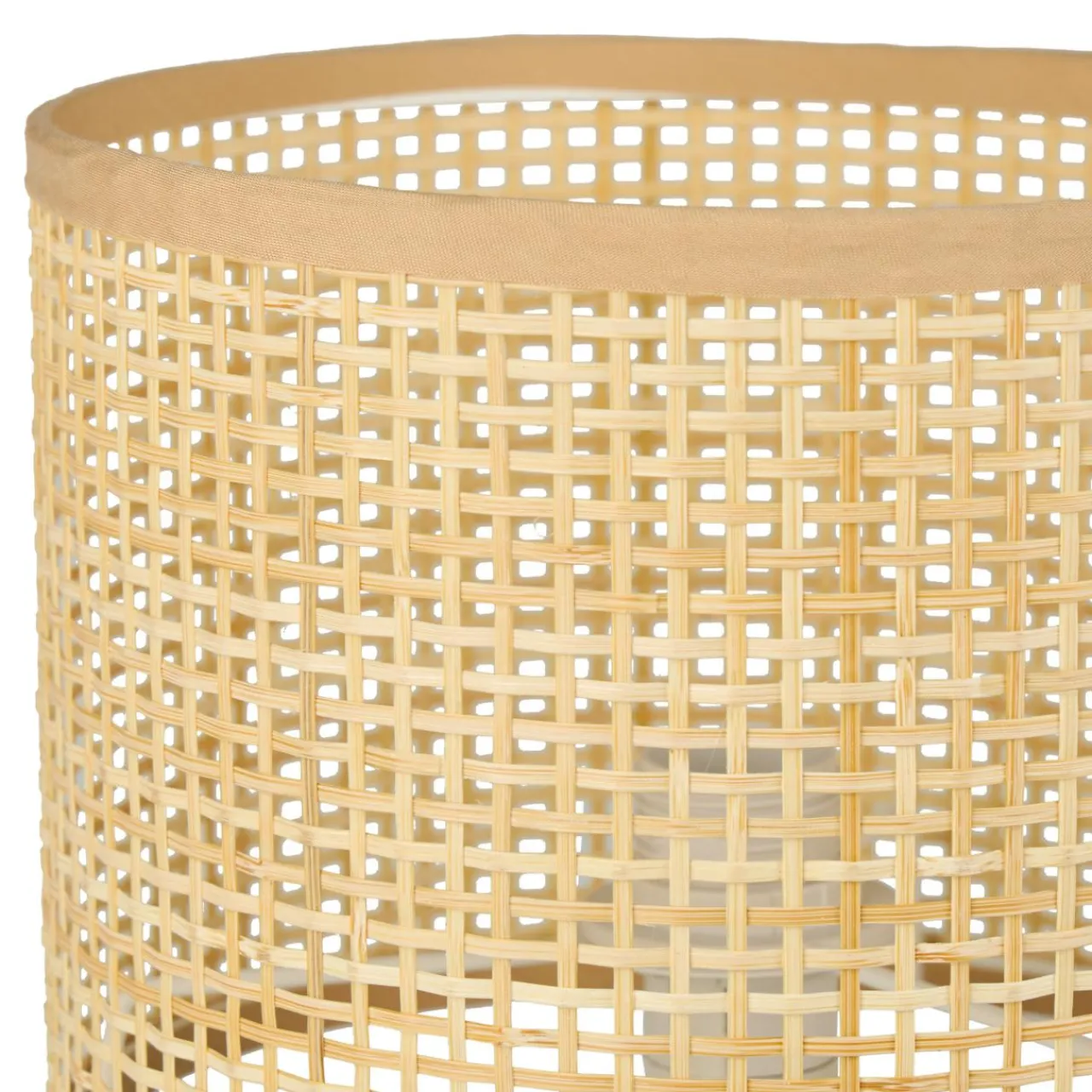 Lampe À Poser|OSTARIA Lampe à poser en métal et bambou (H35 cm) Amphore Beige