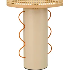 Lampe À Poser|OSTARIA Lampe à poser en métal et bambou (H35 cm) Amphore Beige