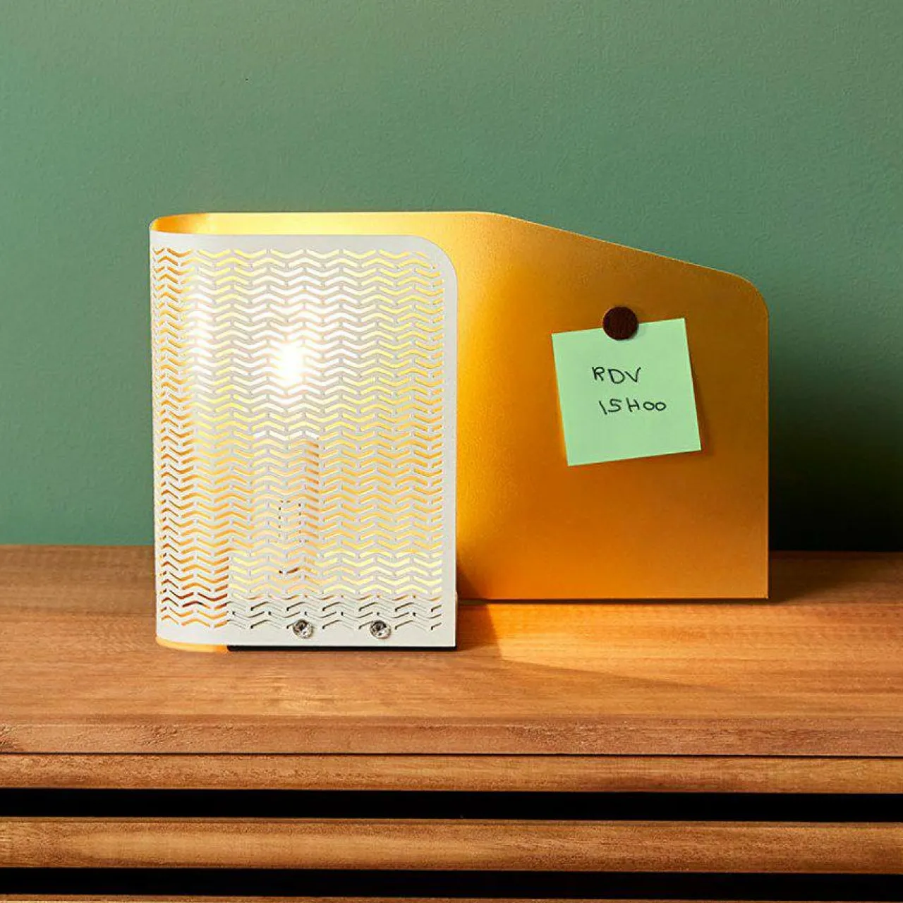 Lampe À Poser|OSTARIA Lampe à poser en métal (L25 x H16 cm) Aladin Dorée et he Blanc