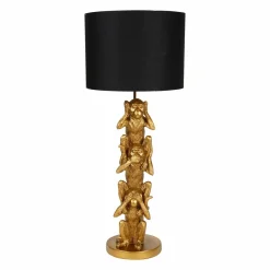 Lampe À Poser|OSTARIA Lampe à poser en métal Singe (H86,5 cm) Sagesse Or