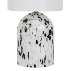 Lampe À Poser|OSTARIA Lampe à poser en Verre et Lin (H31 cm) Pepper e Noir