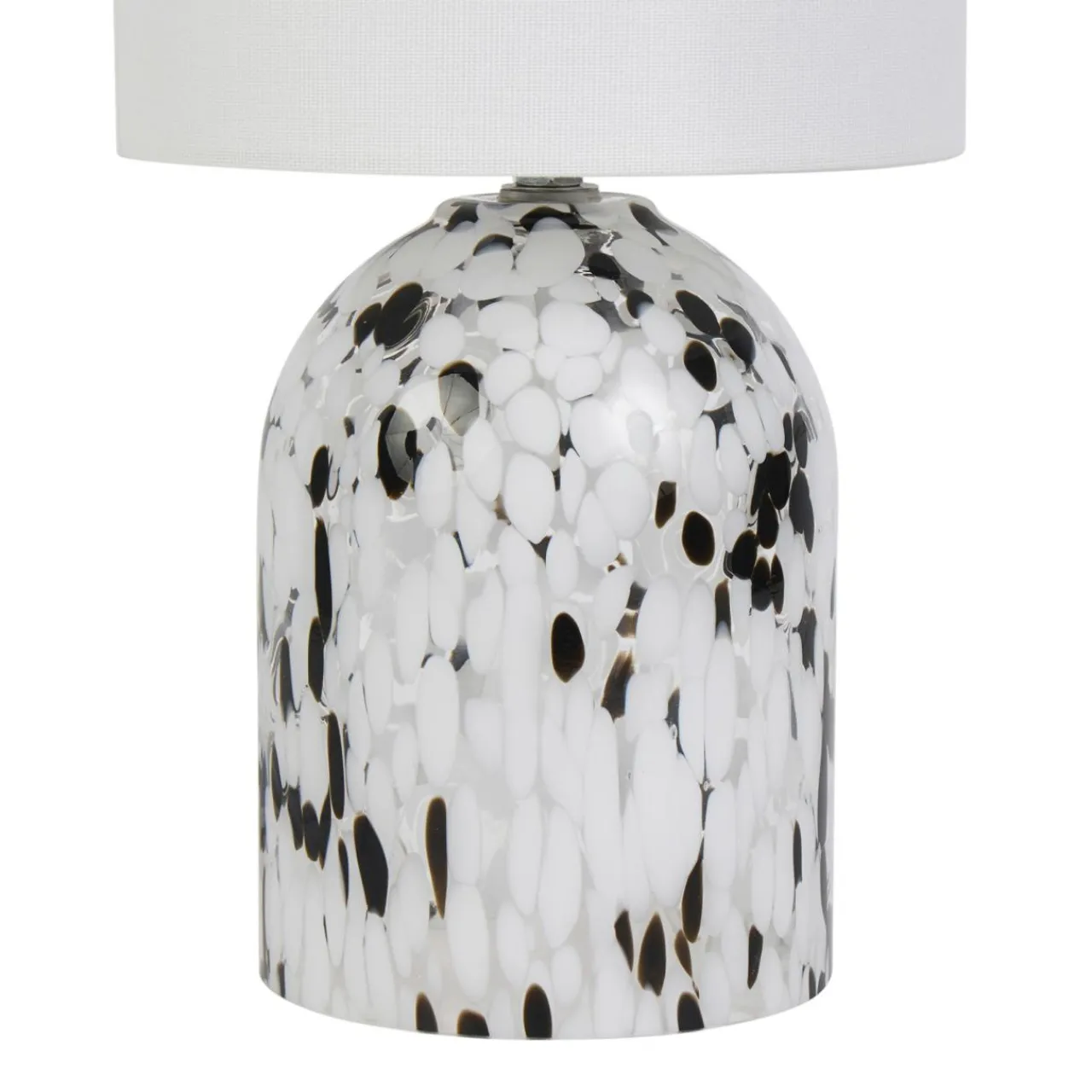 Lampe À Poser|OSTARIA Lampe à poser en Verre et Lin (H31 cm) Pepper e Noir