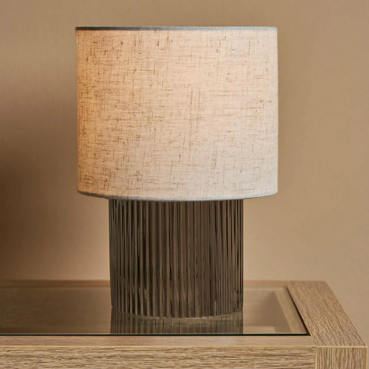 Lampe À Poser|OSTARIA Lampe à poser en verre (H22 cm) Delia Noir