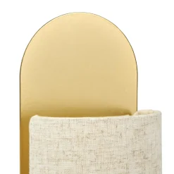 Lampe À Poser|OSTARIA Lampe à poser métal et lin (H27 cm) nella Or