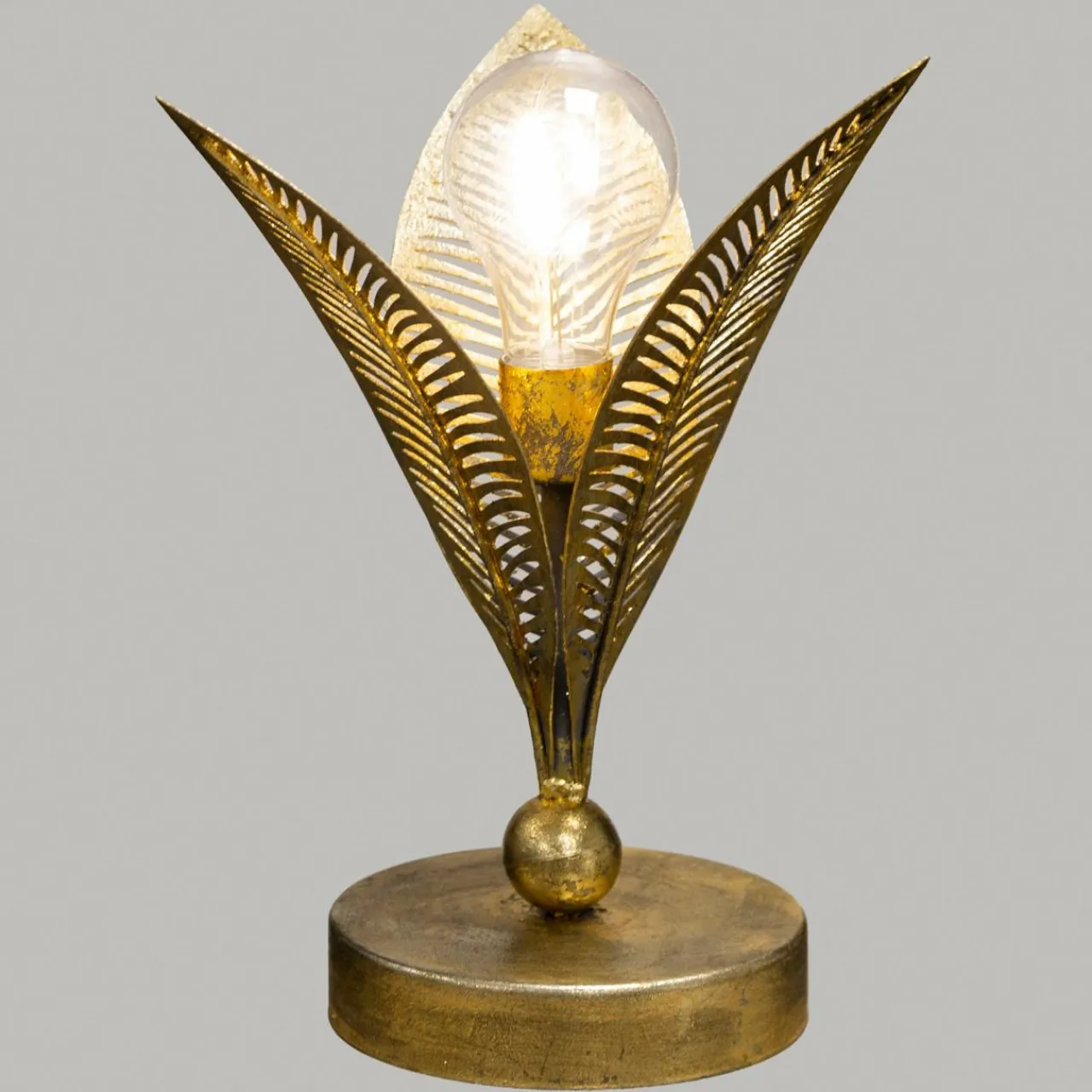 Lampe À Poser|ATMOSPHERA Lampe à poser métal LED (H25 cm) Feuille Or