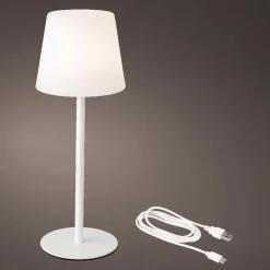 Luminaire Jardin|Eclairage Extérieur|#N/A Lampe de table sans fil rechargeable USB LED (H40 cm) Manhattan Blanc