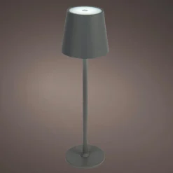 Luminaire Jardin|Eclairage Extérieur|#N/A Lampe de table sans fil rechargeable USB 48 LED (H37 cm) Brooklyn Gris