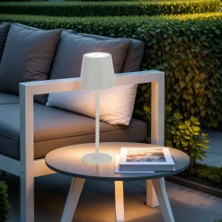 Luminaire Jardin|Eclairage Extérieur|#N/A Lampe de table sans fil rechargeable USB 48 LED (H37 cm) Brooklyn Blanc