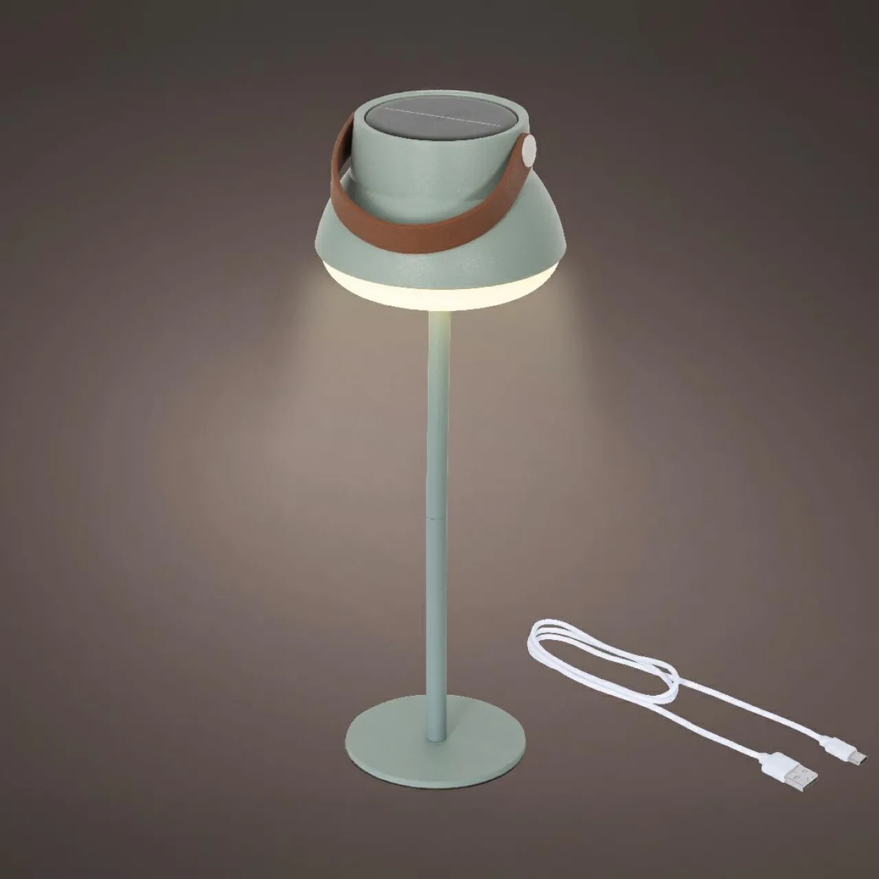 Luminaire Jardin|Eclairage Extérieur|KAEMINGK Lampe de table solaire 100 lumens (H36 cm) Tokyo Vert menthe