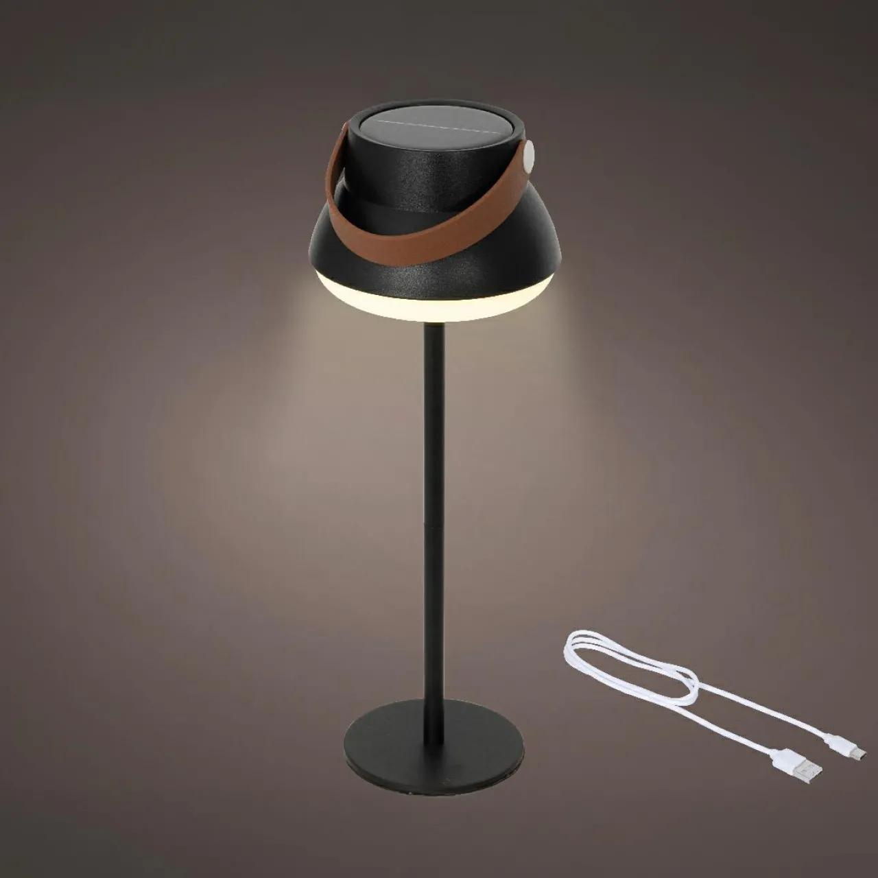 Luminaire Jardin|Eclairage Extérieur|KAEMINGK Lampe de table solaire 100 lumens (H36 cm) Tokyo Noir