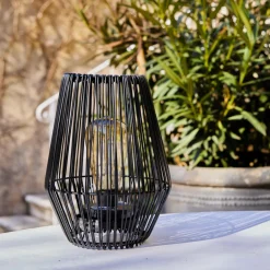 Luminaire Jardin|Eclairage Extérieur|#N/A Lampe de table solaire LED (H23 cm) Calabre Noir