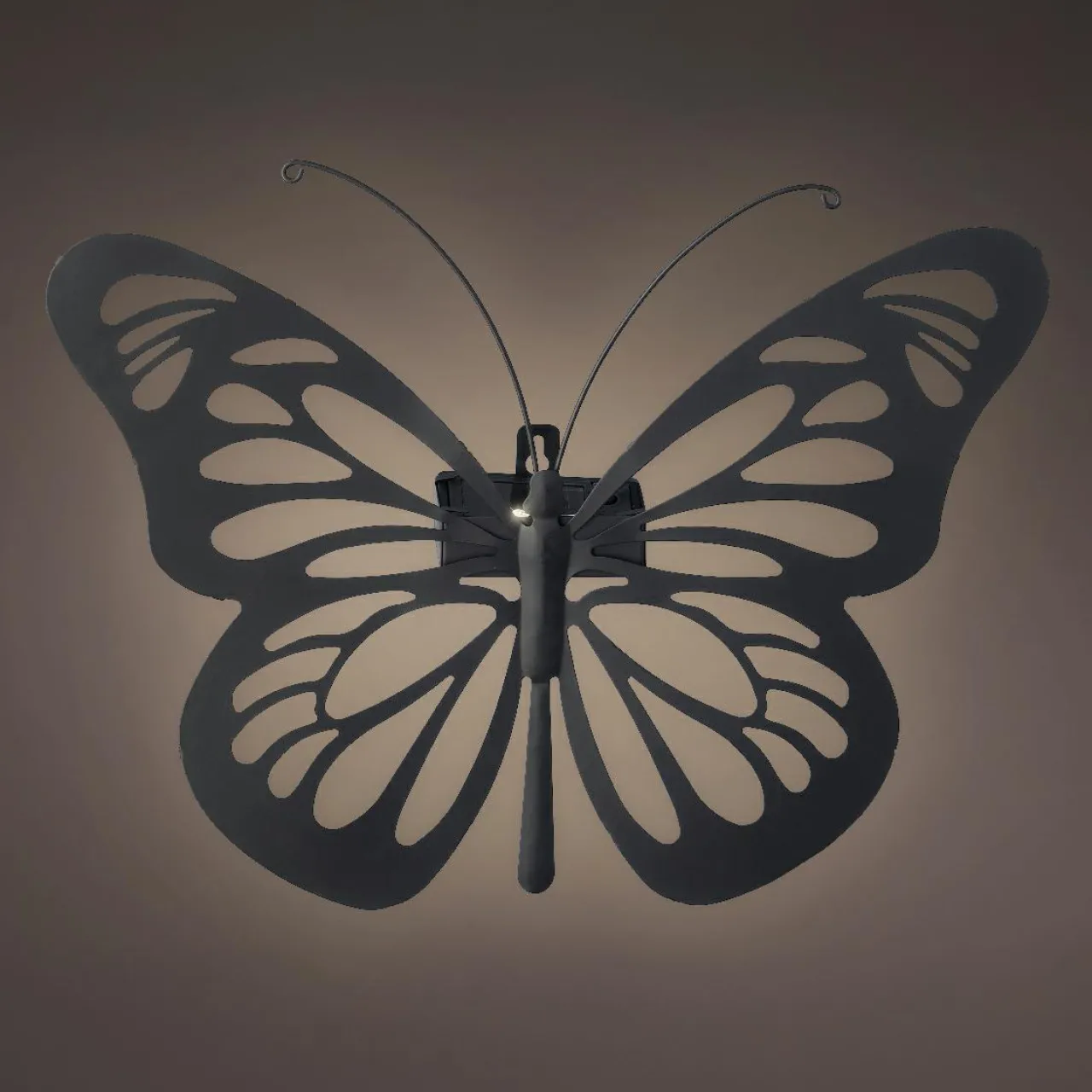 Luminaire Jardin|Eclairage Extérieur|KAEMINGK Lampe murale solaire en métal (H26,5 cm) Papillon Noir