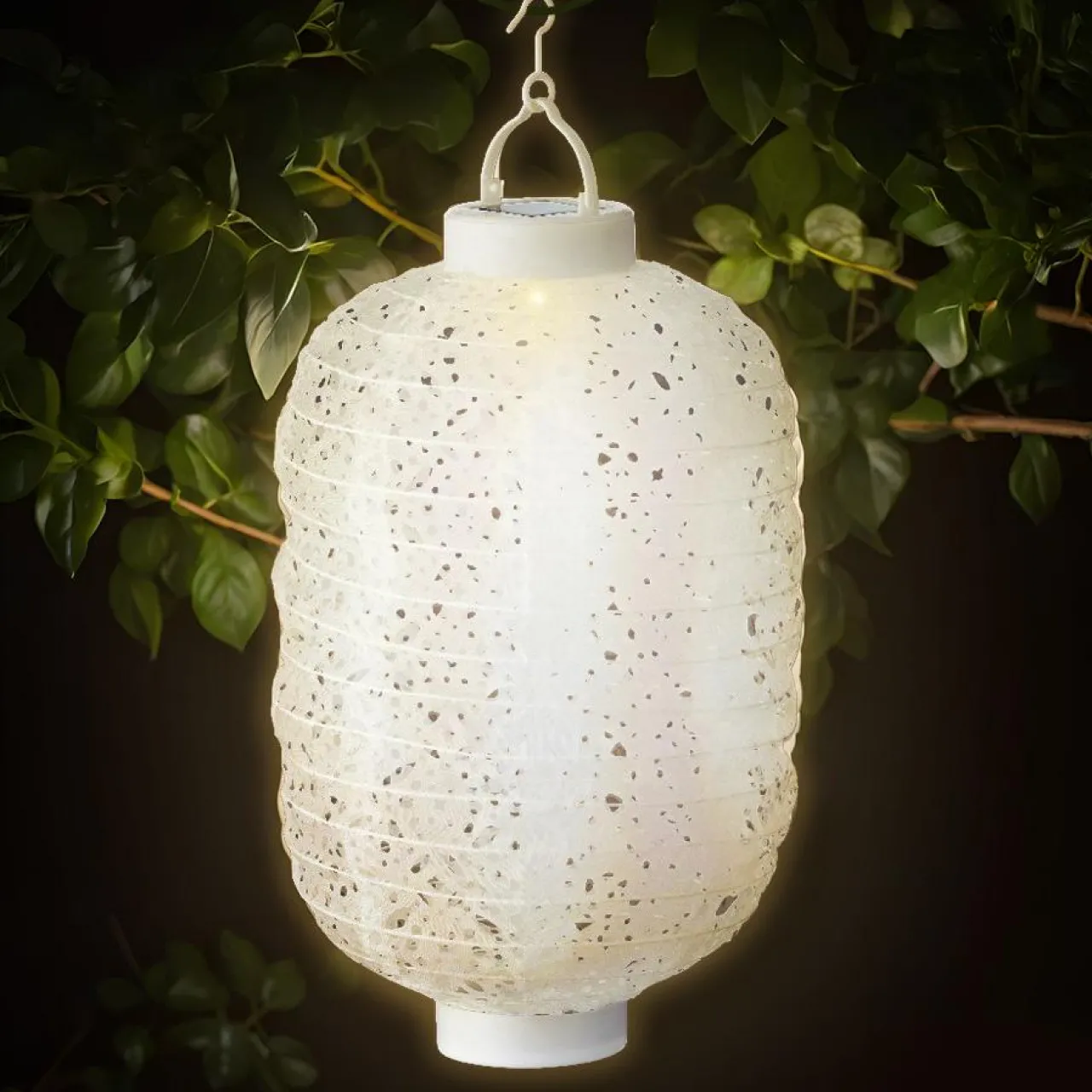 Luminaire Jardin|Eclairage Extérieur|#N/A Lanterne chinoise solaire nylon LED (D20 cm) Ellipse chaud Blanc