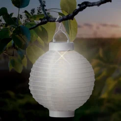 Luminaire Jardin|Eclairage Extérieur|#N/A Lanterne chinoise solaire (D20 cm) Papier chaud Blanc