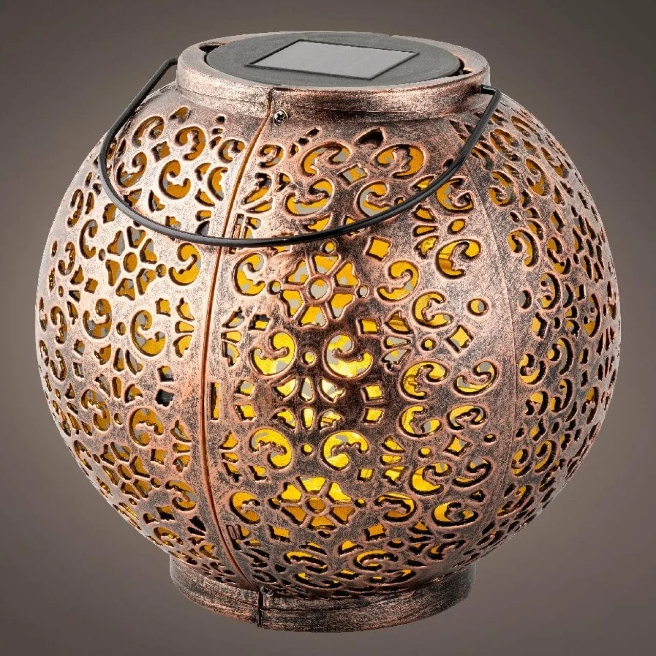 Luminaire Jardin|Eclairage Extérieur|#N/A Lanterne de jardin solaire LED (H17 cm) Palazzo Brun rustique Marron