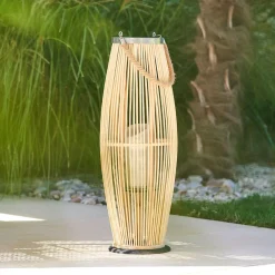 Lampe À Poser|ATMOSPHERA Lanterne en bambou (H72 cm) Fit Naturel