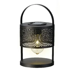 Luminaire Jardin|Eclairage Extérieur|#N/A Lanterne solaire de table (H22,5 cm) à LED Noir