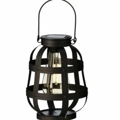 Luminaire Jardin|Eclairage Extérieur|#N/A Lanterne solaire métal LED (H18,5 cm) Julia Noir