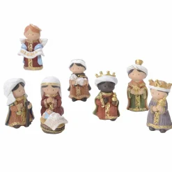 Personnages De Crèche|KAEMINGK Les 8 petits santons (Hauteur 8 cm) de Benoit Multicolore
