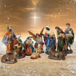 Personnages De Crèche|KOOPMAN Les 10 santons (Hauteur 19 cm) de Colette Multicolore