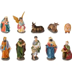 Personnages De Crèche|KOOPMAN Les 10 santons (Hauteur 19 cm) de Colette Multicolore
