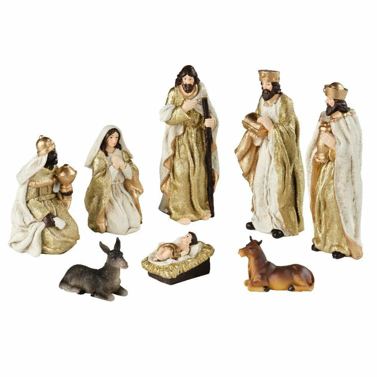 Personnages De Crèche|KAEMINGK Les 8 santons (Hauteur 15 cm) de Mario Or
