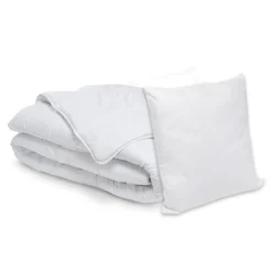 Couette, Oreiller, Traversin|EMINZA Lot Couette chaude anti-acariens (260 x 240 cm) + 2 Oreillers (60 x 60 cm) Comète he Blanc