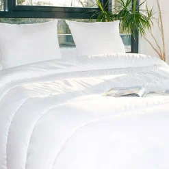 Couette, Oreiller, Traversin|EMINZA Lot Couette chaude anti-acariens (240 x 220 cm) + 2 Oreillers (60 x 60 cm) Comète he Blanc